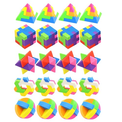 20 Stück Mini Würfel Radiergummi, Radiergummi Puzzle Radiergummi Kinder Mitgebsel 3D Radierer Zauberwuerfel Puzzle Eraser Cube Mini Radiergummi Set Kinder Radiergummi Würfel Puzzle Set von BRISKORE