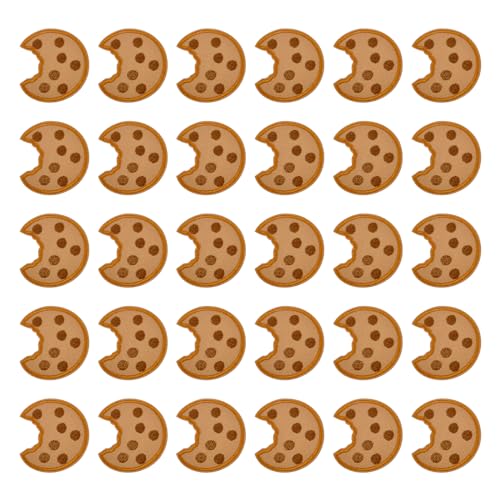 30 Stück Aufnäher Zum Aufbügeln, bestickte Keksflicken für Kleidung Aufnäher Mit Keksen Aufnäher Zum Aufbügeln Für Kleidung Cookies Kekse Bestickter Stoffaufkleber Dekorativer von BRISKORE