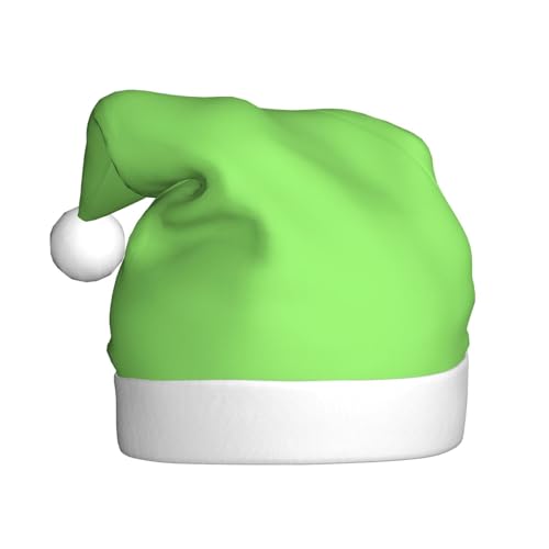 BROLEO Einfarbige hellgrüne Weihnachtsmannmütze – festliches dekoratives Weihnachtszubehör für Gemeinschaftsveranstaltungen und Urlaubspartys von BROLEO