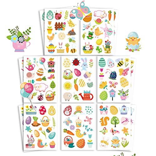 Sticker, Aufkleber Ostern Ostereier Sticker, Osteraufkleber Osterdeko mit Ostereier Hasen Küken DIY Ostergeschenk Osterkunst Basteln für Kinder von BROMMAT