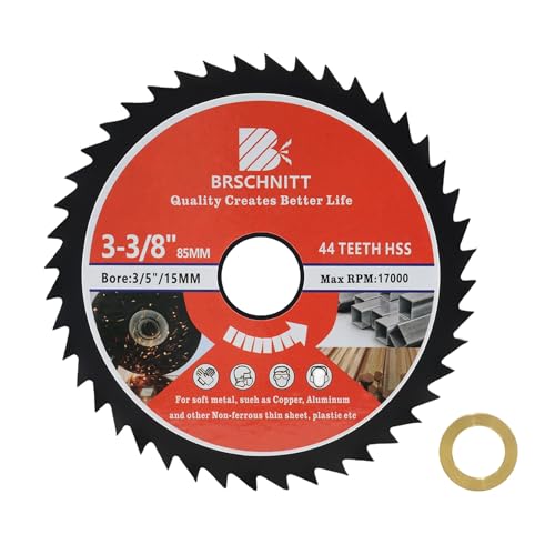 HSS Kreissägeblatt 85mm - BRSCHNITT 44T 15mm Bohrung Trennscheiben für Holz, Kupfer, Aluminium, Kunststoff und Weichmetall von BRSCHNITT