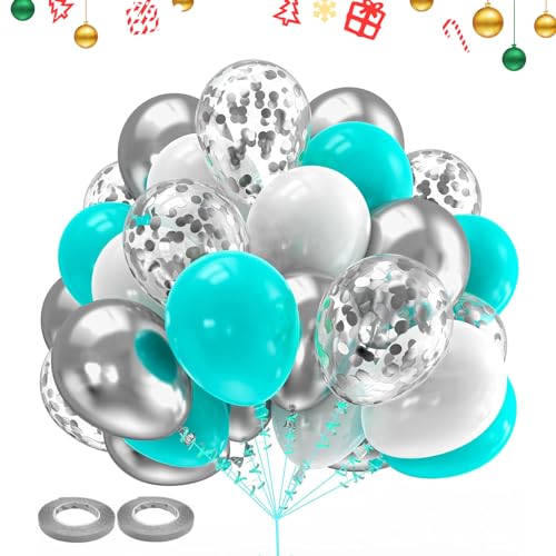 BRTNUP Luftballons Grün Gold, Luftballons Salbeigrün 30 Stück Grüne Ballons Set, Rosa Weißgold Ballons für Geburtstage Babypartys Hochzeitsfeiern Dekorationen (Blau Gold) von BRTNUP