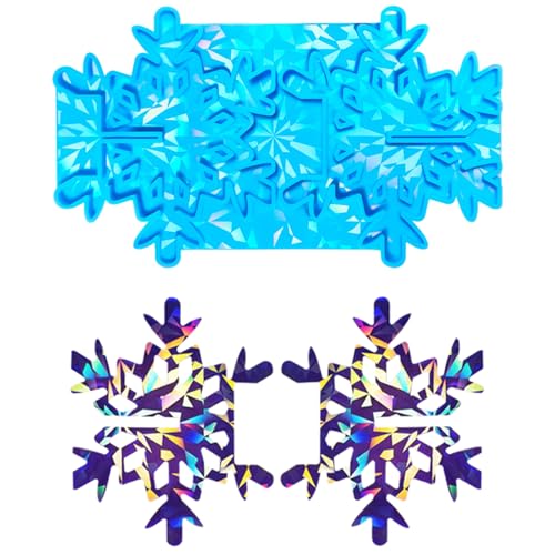 BRTNUP Weihnachten Kerzenhalter Gießform, Weihnachten Schneeflocken Silikonformen, DIY Silikonform für Weihnachtsfeier Dekoration Heimdekorationen von BRTNUP