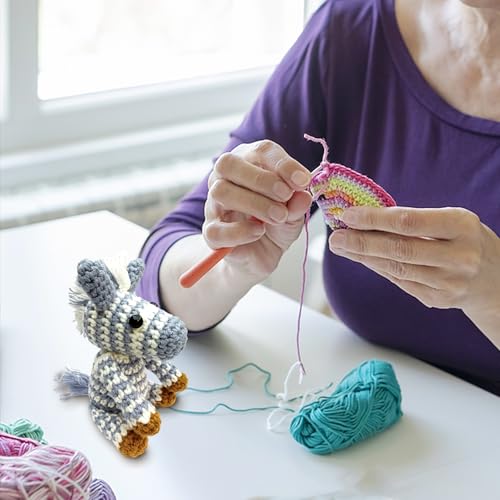 Häkelpaket für Anfänger, Häkelpaket mit Garn, DIY-Häkelpaket für Anfänger, Tiere Häkeln für Anfänger Set, Strickset mit Häkelnadeln, Schritt-für-Schritt-Videoanleitungen Garn Häkelnadel (Zebra) von BRTNUP