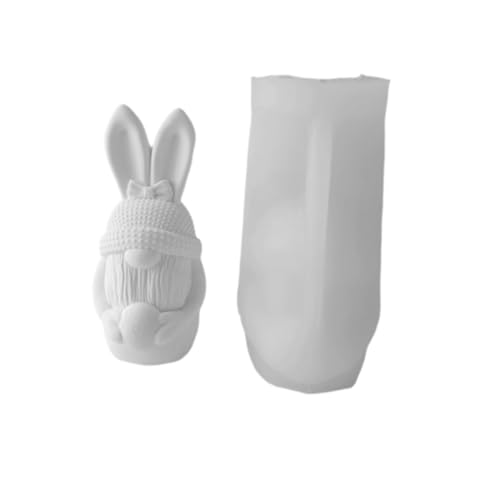 Ostern Kaninchen Silikonform, 3D Osterhase Kerzenformen Kaninchen, Lange Ohren Osterhase Harz Gießformen Hase Seifenform, Silikonform für Kerzen, Heimdekoration, Kerzenherstellung (Weiß B) von BRTNUP