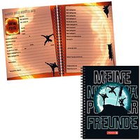 BRUNNEN Freundebuch Ninja Power ca. DIN A5 liniert, schwarz/blau Hardcover 80 Seiten von BRUNNEN