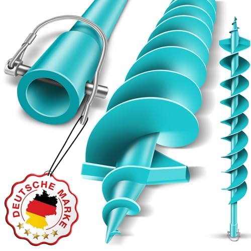 BRUNNENTAL ® Erdbohrer 100mm - Doppelwendel - Ideal Für Aushubarbeiten - Pfahlbohrer Brunnenbohrer - einfache Bedienung Robuste Bohrspitze 100 mm - Erdlochbohrer von BRUNNENTAL