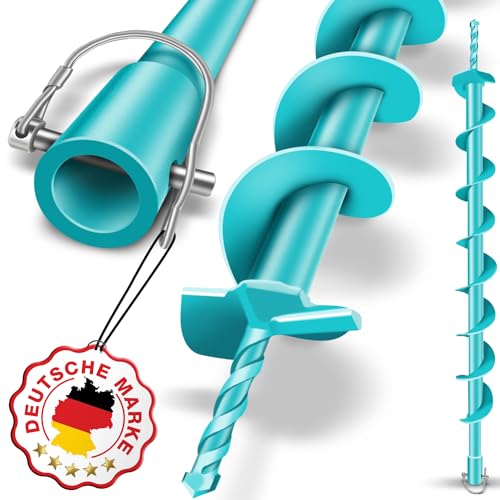 BRUNNENTAL ® Erdbohrer 40mm - Ideal Für Aushubarbeiten - Pfahlbohrer Brunnenbohrer - Robuste Bohrspitze 40 mm - Erdlochbohrer - Premium Spindel mit präzisen Schneidklingen - einfache Bedienung von BRUNNENTAL