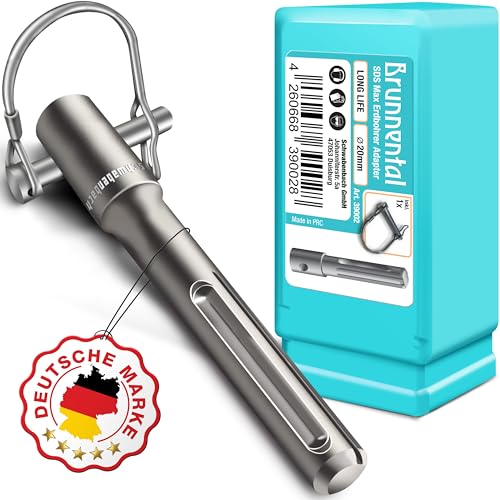 BRUNNENTAL ® SDS MAX Erdbohrer Adapter + Quick Change Bolzen für Hand Bohrmaschine - Nutze deinen Bohrhammer als Brunnenbohrer - Erdlochbohrer Adapter für Bohrer mit Ø 40 60 80 100 120 150 200 250 mm von BRUNNENTAL