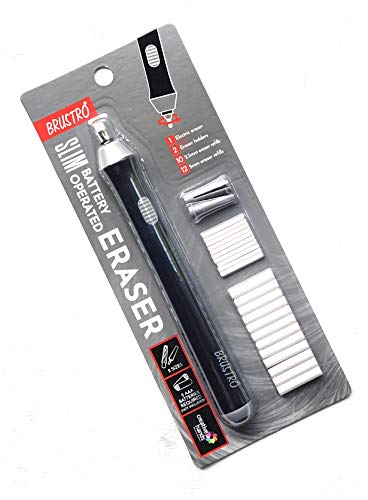 SNUNGPHIR Brustro Slim Battery Operated Automatic Eraser, with 22 Refills and 2 Eraser Holders. von BRUSTRO