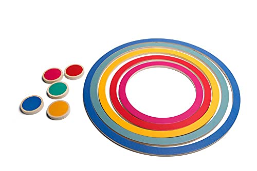 BS Toys 5-Ring-Spiele, Mix - Interaktive Outdoor-Spiele für Familien und Kinder - Set mit 5 Ringen - Vielseitiger Spielspaß - Alle Altersgruppen von BS Toys