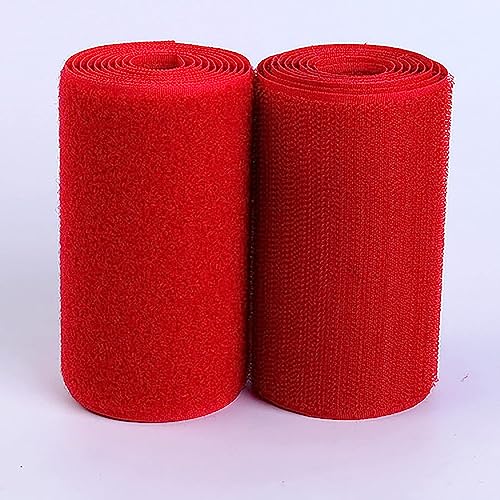 BSASHB Klettband zum nähen Klettband-Rolle, 10 cm x 1 m, selbstklebendes Nylon-Nähstoffband für Heimwerkerbedarf, Schuhe, Taschen, Handschuhe usw-Wine Red von BSASHB