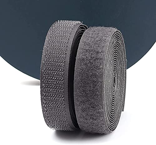 BSASHB Klettband zum nähen Rolle selbstklebendes Näh- und Hakenband, Nähband, Nicht klebende Nylonstreifen auf der Rückseite, für Schuhe, Taschen, Handschuhe usw-Dark Grey||2cm*2m von BSASHB