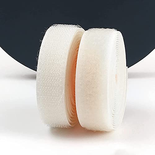 BSASHB Klettband zum nähen Rolle selbstklebendes Näh- und Hakenband, Nähband, Nicht klebende Nylonstreifen auf der Rückseite, für Schuhe, Taschen, Handschuhe usw-Ivory White||2cm*2m von BSASHB