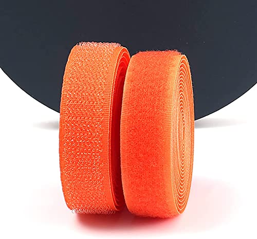 BSASHB Klettband zum nähen Rolle selbstklebendes Näh- und Hakenband, Nähband, Nicht klebende Nylonstreifen auf der Rückseite, für Schuhe, Taschen, Handschuhe usw-Orange||2cm*2m von BSASHB