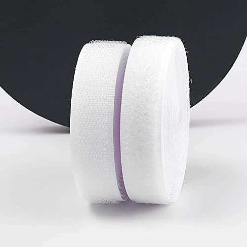 BSASHB Klettband zum nähen Rolle selbstklebendes Näh- und Hakenband, Nähband, Nicht klebende Nylonstreifen auf der Rückseite, für Schuhe, Taschen, Handschuhe usw-White||2cm*2m von BSASHB