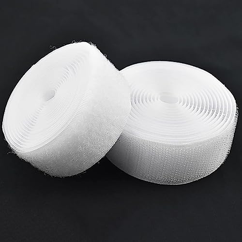 Klettband zum nähen Aufnäh-, Rollen- und Nähkratzband für Stoffe und Kleidung, Nicht klebender Nylon-Stoffverschluss, für Bastel-, Heimwerker- und Nähprojekte-White||15cm*1m von BSASHB