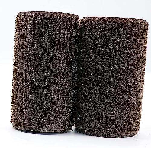 Klettband zum nähen Aufnähbares Klettband, 10 cm breit, doppelseitig, nicht klebendes schwarzes Nylon-Klettband für Kabelmanagement, Heimarbeiten, Heimwerken, Basteln-Coffee||10cm*1m von BSASHB