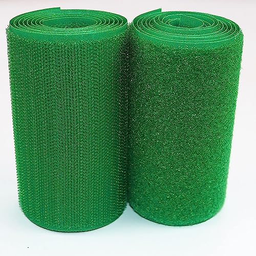 Klettband zum nähen Aufnähbares Klettband, 10 cm breit, doppelseitig, nicht klebendes schwarzes Nylon-Klettband für Kabelmanagement, Heimarbeiten, Heimwerken, Basteln-Grass Green||10cm*1m von BSASHB