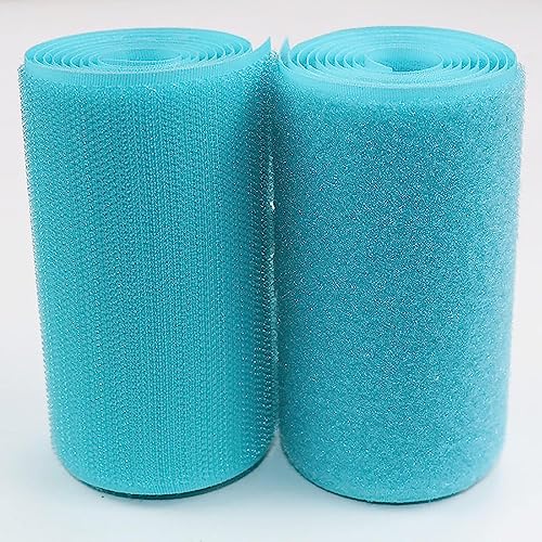 Klettband zum nähen Aufnähbares Klettband, 10 cm breit, doppelseitig, nicht klebendes schwarzes Nylon-Klettband für Kabelmanagement, Heimarbeiten, Heimwerken, Basteln-Light Blue||10cm*1m von BSASHB