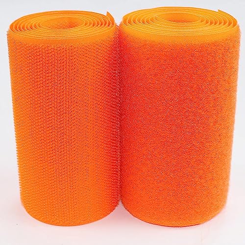 Klettband zum nähen Aufnähbares Klettband, 10 cm breit, doppelseitig, nicht klebendes schwarzes Nylon-Klettband für Kabelmanagement, Heimarbeiten, Heimwerken, Basteln-Orange||10cm*1m von BSASHB