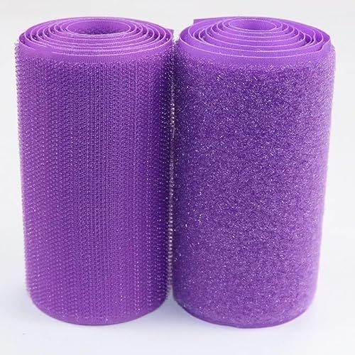 Klettband zum nähen Aufnähbares Klettband, 10 cm breit, doppelseitig, nicht klebendes schwarzes Nylon-Klettband für Kabelmanagement, Heimarbeiten, Heimwerken, Basteln-Purple||10cm*1m von BSASHB