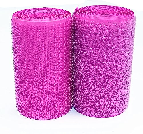 Klettband zum nähen Aufnähbares Klettband, 10 cm breit, doppelseitig, nicht klebendes schwarzes Nylon-Klettband für Kabelmanagement, Heimarbeiten, Heimwerken, Basteln-Rose Purple||10cm*1m von BSASHB