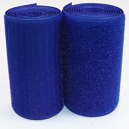 Klettband zum nähen Aufnähbares Klettband, 10 cm breit, doppelseitig, nicht klebendes schwarzes Nylon-Klettband für Kabelmanagement, Heimarbeiten, Heimwerken, Basteln-Royal Blue||10cm*1m von BSASHB