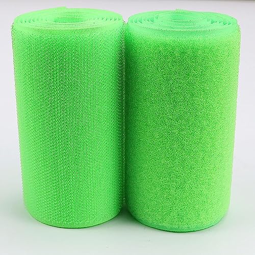 Klettband zum nähen Aufnähbares Klettband, 10 cm breit, doppelseitig, nicht klebendes schwarzes Nylon-Klettband für Kabelmanagement, Heimarbeiten, Heimwerken, Basteln-Tender Green||10cm*1m von BSASHB