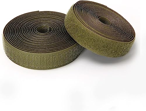 Klettband zum nähen Farbige, vielseitige Klettstreifen zum Aufnähen mit Nicht klebenden Stoffverschlüssen auf der Rückseite für Bastel-, Heimwerker- und Nähprojekte-Army Green||2cm*2m von BSASHB