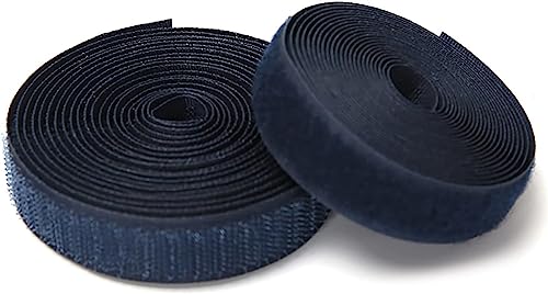 Klettband zum nähen Farbige, vielseitige Klettstreifen zum Aufnähen mit Nicht klebenden Stoffverschlüssen auf der Rückseite für Bastel-, Heimwerker- und Nähprojekte-Navy Blue||2cm*2m von BSASHB