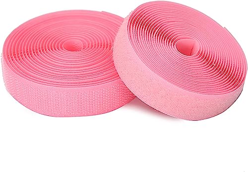 Klettband zum nähen Farbige, vielseitige Klettstreifen zum Aufnähen mit Nicht klebenden Stoffverschlüssen auf der Rückseite für Bastel-, Heimwerker- und Nähprojekte-Pink||2cm*2m von BSASHB