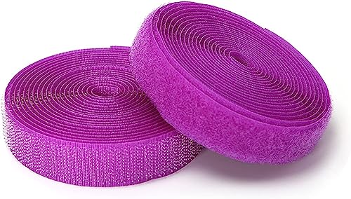 Klettband zum nähen Farbige, vielseitige Klettstreifen zum Aufnähen mit Nicht klebenden Stoffverschlüssen auf der Rückseite für Bastel-, Heimwerker- und Nähprojekte-Purple||2cm*2m von BSASHB