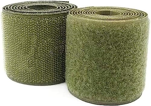 Klettband zum nähen Klettbandrolle, armeegrünes Nähen, Kratzband, nicht klebendes Nylon-Klettband, zum Nähen von Befestigungskissen-Army Green||10cm*2m von BSASHB