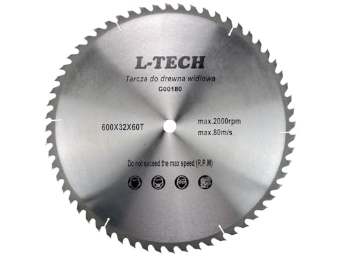 BSD 600mm Holzsägeblatt 32mm Bohrung, 60 Zähne, Präzisionsschnitte für Holz und Spanplatten, Hartmetall von BSD