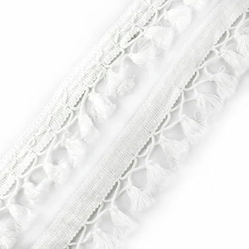 1–10 Yards 6 cm Baumwollfransen-Spitzen-Tropfenquastenbesatzband für Stoff, Heimtextilien, Dekoration, DIY, handgefertigtes Nähzubehör, weiß, 5 Yards von BSGUZ