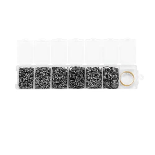 1 Schachtel Schmuckherstellungssets mit Karabinerverschluss, offenen Biegeringen und Endcrimps, Perlenbox-Sets, handgefertigte Armbänder und Halsketten, Zubehör-Set 09 von BSGUZ