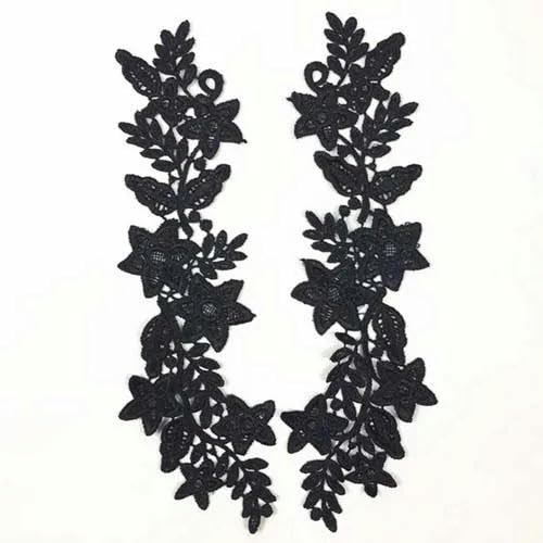 1 Set Stickerei Schwarze Rose Blumenspitze Ausschnitt Kragen, DIY Kragen Spitzenstoffe zum Nähen Basteln Patch Scrapbooking-BW061B von BSGUZ