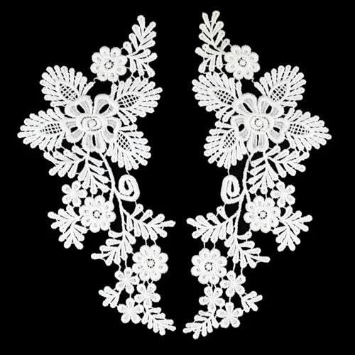 1 Set Stickerei Schwarze Rose Blumenspitze Ausschnitt Kragen, DIY Kragen Spitzenstoffe zum Nähen Basteln Patch Scrapbooking-BW134 von BSGUZ