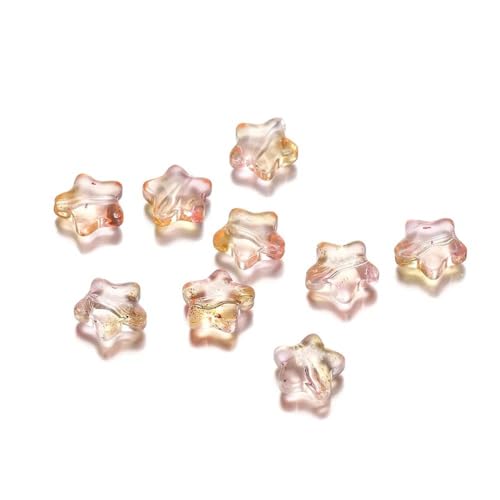 10/30 Stück 8 mm mattierte AB-farbige Sternperlen, tschechische Glas-Abstandshalter-Lampwork-Perlen zur Schmuckherstellung, Haarnadel, handgefertigtes DIY-Zubehör-mattiertes Rosa-Gel von BSGUZ