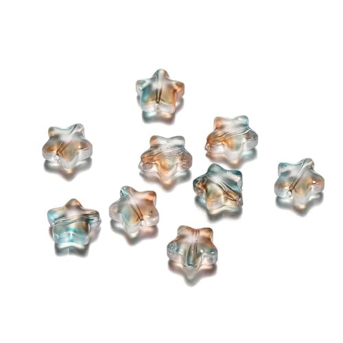 10/30 Stück 8 mm mattierte Sternperlen in AB-Farbe, tschechische Glas-Abstandshalter-Lampwork-Perlen zur Schmuckherstellung, Haarnadel, handgefertigtes DIY-Zubehör, Farbe: 10 Stück von BSGUZ