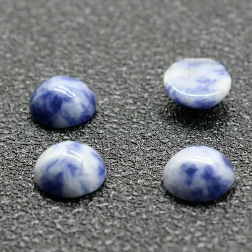 10 Stück 4 6 8 10 12 14 mm Perlen Cabochon Natursteine Runde lose Perlen Cabochon Cameo Passform DIY Ring Ohrringe zur Schmuckherstellung-weißer blauer Stein-8mm 10 Stück 4 6 8 10 12 14 mm Perlen Cabochon Natursteine Runde lose Perlen Cabochon Cameo Passform DIY Ring Ohrringe zur Schmuckherstellung-weißer blauer Stein-8mm von BSGUZ