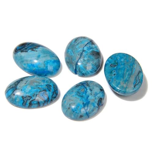 10 Stück Naturstein-Cabochon-Perlen, halboval, Howlith, Türkis, Lapislazuli, Edelsteine, Kamee-Perlen zur Schmuckherstellung, DIY-Ohrringe, Großhandels-Nr. 10 Orchidee, 10 x 14,0 mm von BSGUZ