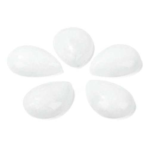 10 Stück natürliche Wassertropfen-Stein-Cabochon-Perlen, halbflache Tropfen-Kamee-Perlen, passend für DIY-Schmuck, Ringe, Ohrringe, Broschen, Zubehör, Nr. 10 Chalcedon, 13 x 18 mm von BSGUZ