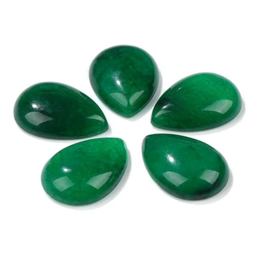 10 Stück natürliche Wassertropfen-Stein-Cabochon-Perlen, halbflache Tropfen-Kamee-Perlen, passend für DIY-Schmuck, Ringe, Ohrringe, Broschen, Zubehör, Nr. 11 Chalcedon, 18 x 25 mm von BSGUZ