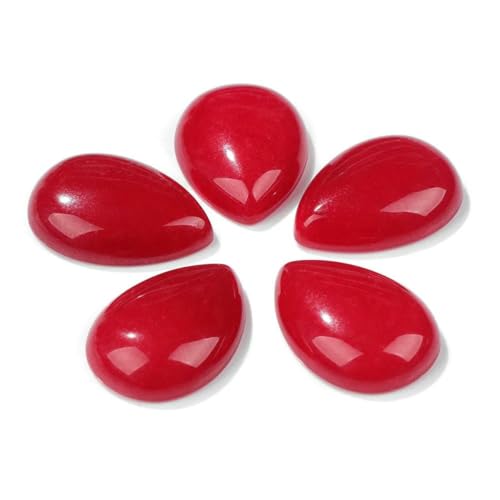 10 Stück natürliche Wassertropfen-Stein-Cabochon-Perlen, halbflache Tropfen-Kamee-Perlen, passend für DIY-Schmuck, Ringe, Ohrringe, Broschen, Zubehör, Nr. 13 Chalcedon, 13 x 18 mm von BSGUZ