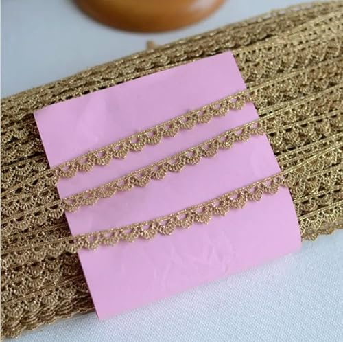 10 Yards Großhandel Dunkelgold Spitzenband Dekorativer Spitzenbesatz für DIY Hochzeit Weihnachtshandwerk DIY Nähzubehör-Standard von BSGUZ