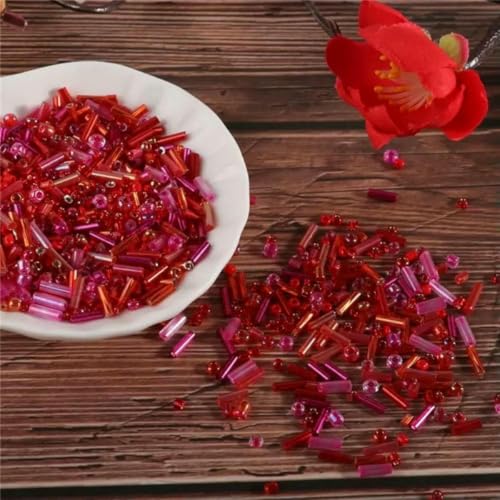 10 g gemischte Rocailles-Perlen, und Größen, runde Glasperlen für DIY-Schmuck, Kleidungsstücke, Perlenstickerei, Zubehör – gemischtes Rot 10 g gemischte Rocailles-Perlen, und Größen, runde Glasperlen für DIY-Schmuck, Kleidungsstücke, Perlenstickerei, Zubehör – gemischtes Rot von BSGUZ