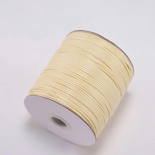 10 m/Los gewachste Baumwollschnur, gewachster Faden, Schnur, Riemen, Halskette, Seil, Perle für DIY-Armband zur Schmuckherstellung, Beige, 0,5 mm (10 Meter) von BSGUZ