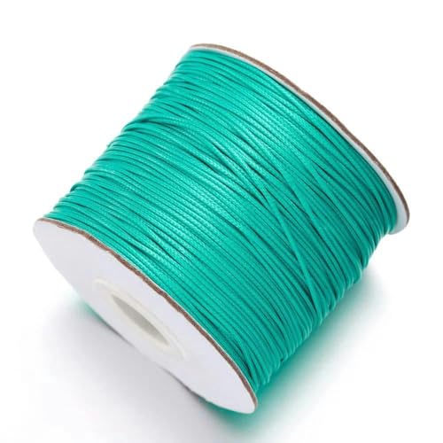 10 m/Los gewachste Baumwollschnur, gewachster Faden, Schnur, Riemen, Halskette, Seil, Perle für DIY-Armband zur Schmuckherstellung, Cyan, 0,5 mm (10 Meter) von BSGUZ